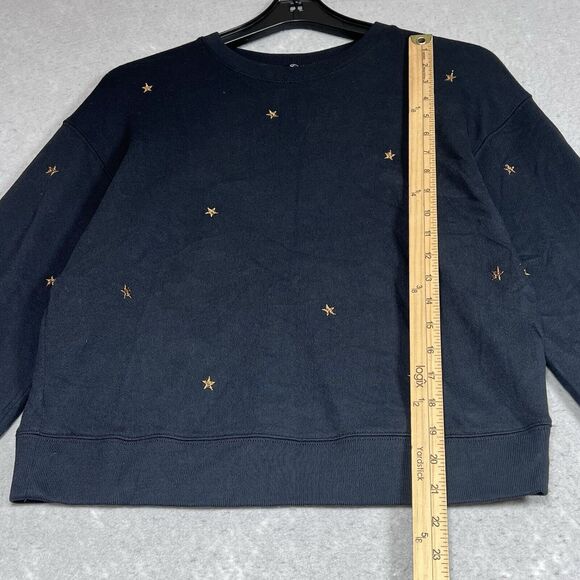 Rails Sweater Womens Small Black Ramona Star Embroidered Pullover Long Sleeve - Picture 6 of 11